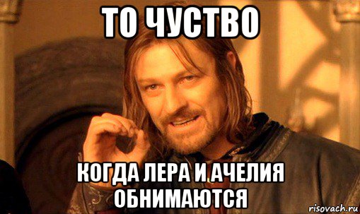 то чуство когда лера и ачелия обнимаются, Мем Нельзя просто так взять и (Боромир мем)