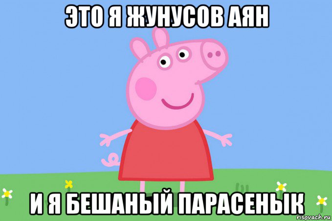 это я жунусов аян и я бешаный парасенык, Мем Пеппа