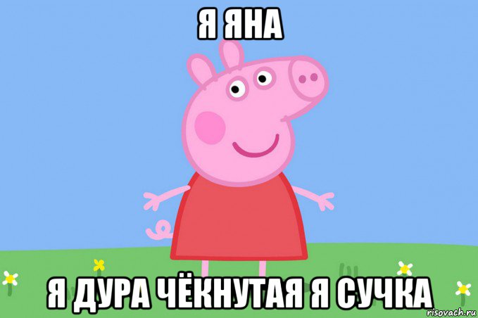 я яна я дура чёкнутая я сучка, Мем Пеппа