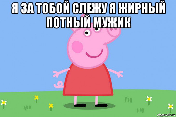 я за тобой слежу я жирный потный мужик , Мем Пеппа