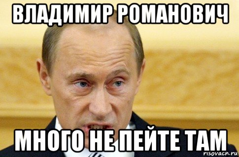 владимир романович много не пейте там, Мем путин