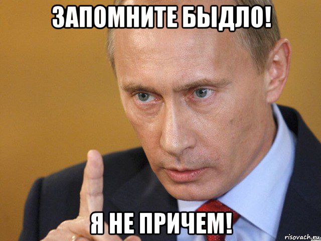 запомните быдло! я не причем!, Мем путин