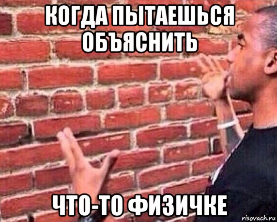 когда пытаешься объяснить что-то физичке, Мем разговор со стеной