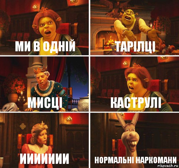 Ми в одній Тарілці Мисці Каструлі Иииииии Нормальні наркомани, Комикс  Шрек Фиона Гарольд Осел