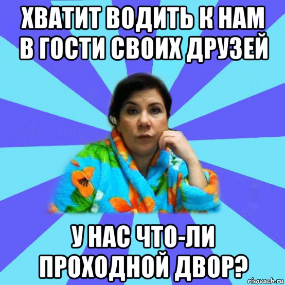 хватит водить к нам в гости своих друзей у нас что-ли проходной двор?, Мем типичная мама