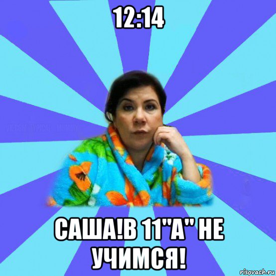 12:14 саша!в 11"а" не учимся!, Мем типичная мама