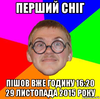 перший сніг пішов вже годину 16:20 29 листопада 2015 року