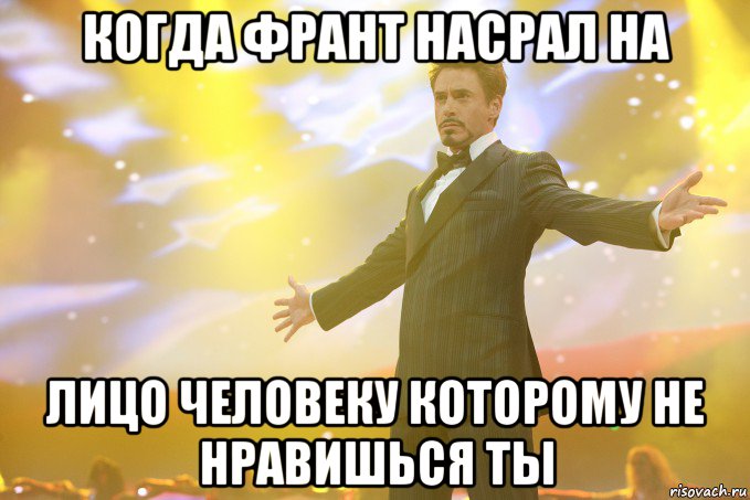 когда франт насрал на лицо человеку которому не нравишься ты, Мем Тони Старк (Роберт Дауни младший)