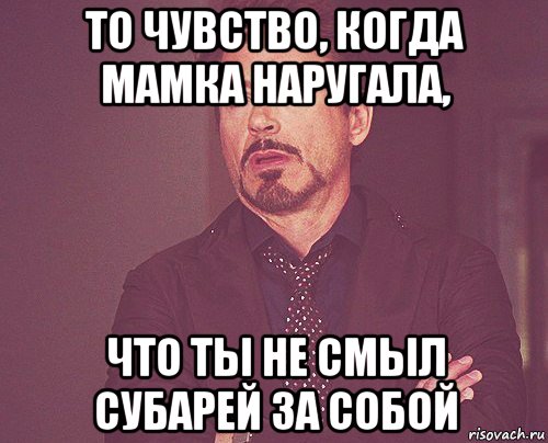 то чувство, когда мамка наругала, что ты не смыл субарей за собой, Мем твое выражение лица