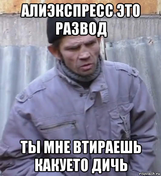 алиэкспресс это развод ты мне втираешь какуето дичь, Мем  Ты втираешь мне какую то дичь