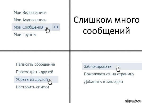 Слишком много сообщений, Комикс  Удалить из друзей