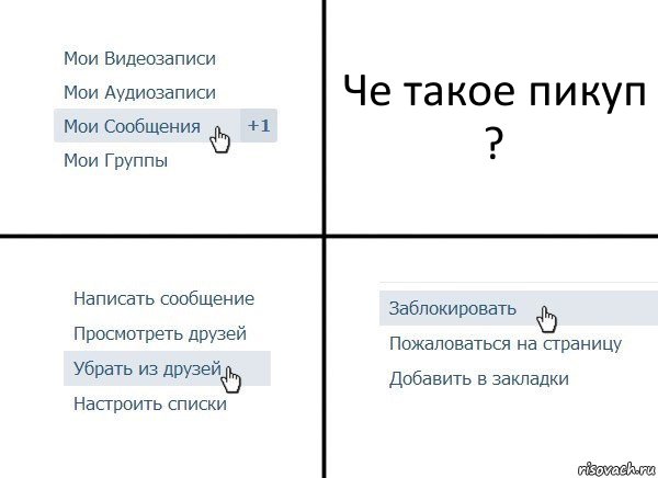 Че такое пикуп ?, Комикс  Удалить из друзей