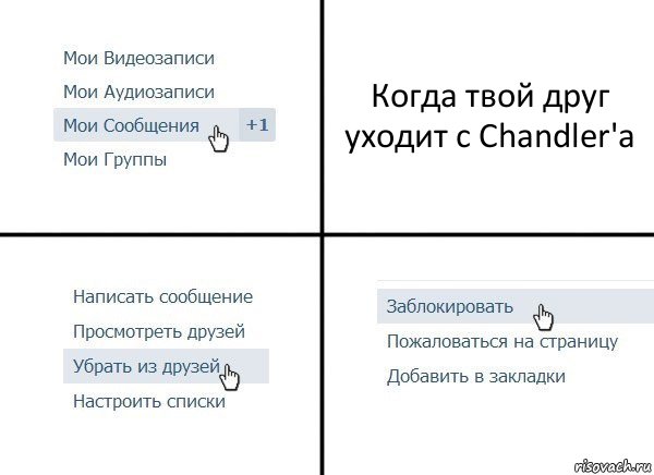 Когда твой друг уходит с Chandler'а, Комикс  Удалить из друзей