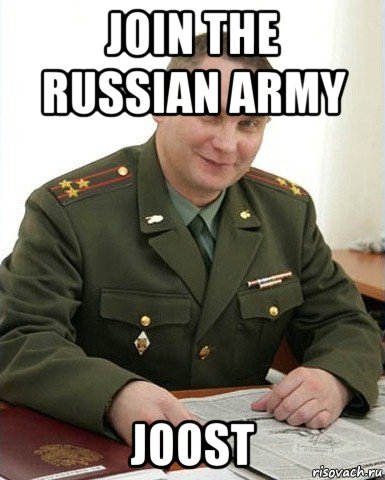 join the russian army joost, Мем Военком (полковник)