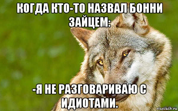 когда кто-то назвал бонни зайцем: -я не разговариваю с идиотами.