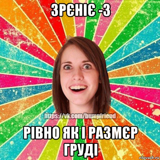 зрєніє -3 рівно як і размєр груді, Мем Йобнута Подруга ЙоП