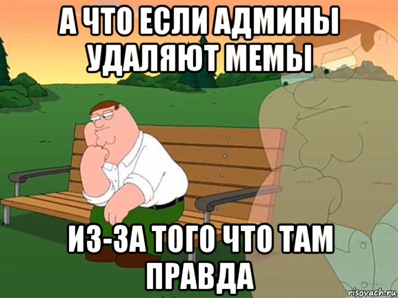 а что если админы удаляют мемы из-за того что там правда, Мем Задумчивый Гриффин