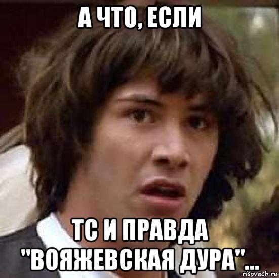 а что, если тс и правда "вояжевская дура"..., Мем А что если (Киану Ривз)