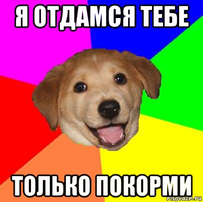 я отдамся тебе только покорми, Мем Advice Dog