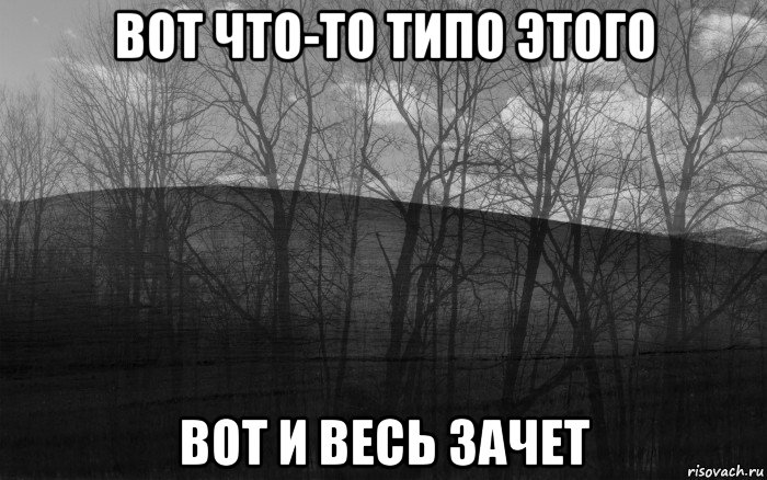 вот что-то типо этого вот и весь зачет, Мем безысходность лес