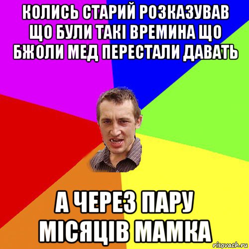 колись старий розказував що були такі времина що бжоли мед перестали давать а через пару місяців мамка, Мем Чоткий паца