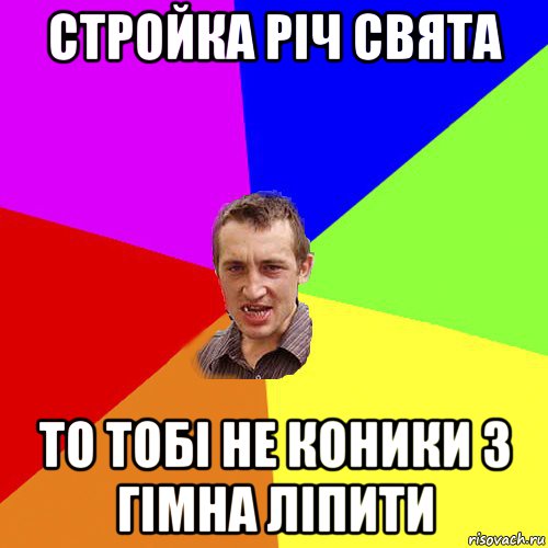 стройка річ свята то тобі не коники з гімна ліпити, Мем Чоткий паца