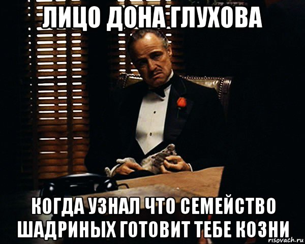 лицо дона глухова когда узнал что семейство шадриных готовит тебе козни, Мем Дон Вито Корлеоне