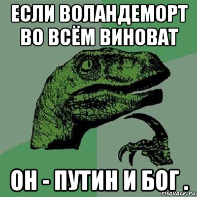 если воландеморт во всём виноват он - путин и бог ., Мем Филосораптор