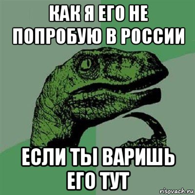 как я его не попробую в россии если ты варишь его тут, Мем Филосораптор