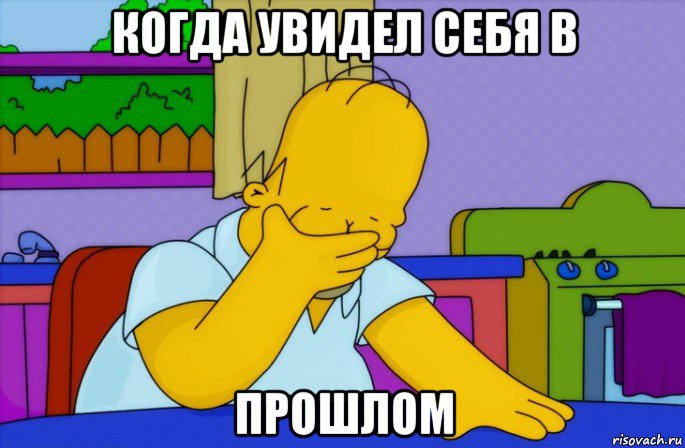 когда увидел себя в прошлом, Мем Homer simpson facepalm