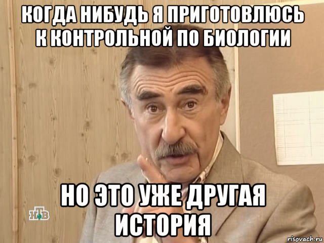 когда нибудь я приготовлюсь к контрольной по биологии но это уже другая история, Мем Каневский (Но это уже совсем другая история)