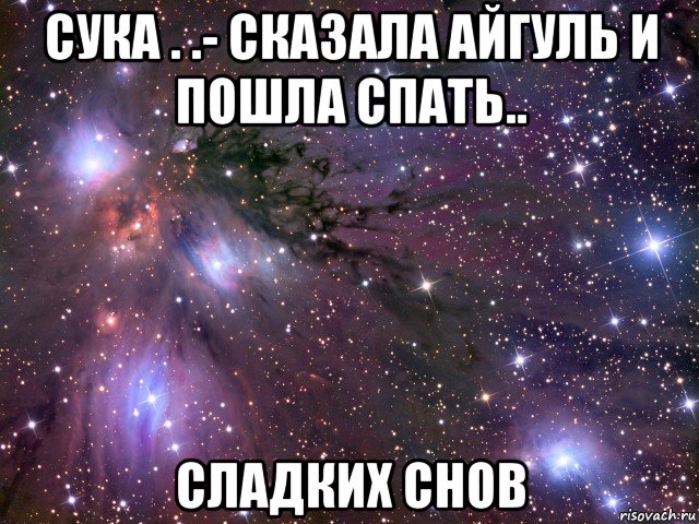 сука . .- сказала айгуль и пошла спать.. сладких снов, Мем Космос