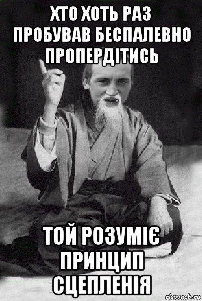 хто хоть раз пробував беспалевно пропердітись той розуміє принцип сцепленія, Мем Мудрий паца