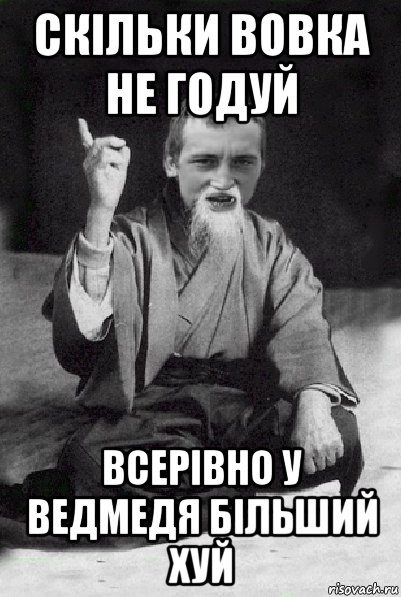 скільки вовка не годуй всерівно у ведмедя більший хуй, Мем Мудрий паца