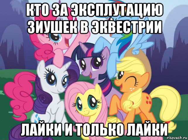 кто за эксплутацию зиушек в эквестрии лайки и только лайки, Мем My little pony