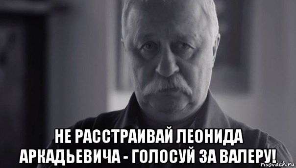  не расстраивай леонида аркадьевича - голосуй за валеру!, Мем Не огорчай Леонида Аркадьевича