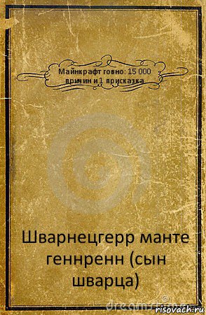 Майнкрафт говно: 15 000 причин и 1 присказка Шварнецгерр манте геннренн (сын шварца), Комикс обложка книги