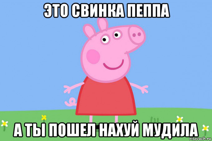 это свинка пеппа а ты пошел нахуй мудила, Мем Пеппа