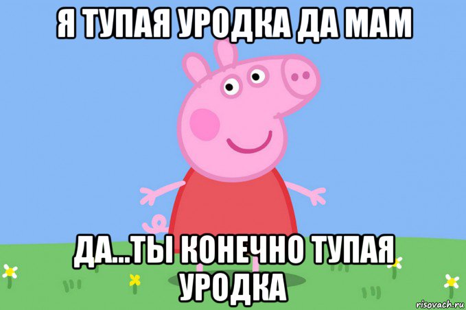 я тупая уродка да мам да...ты конечно тупая уродка, Мем Пеппа