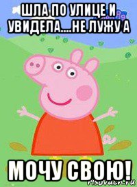 шла по улице и увидела....не лужу а мочу свою!, Мем  Peppa