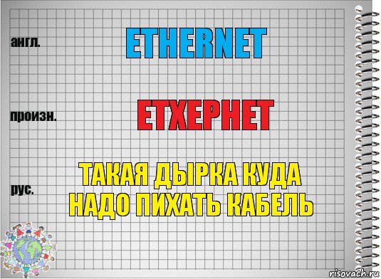 Ethernet етхернет такая дырка куда надо пихать кабель, Комикс  Перевод с английского