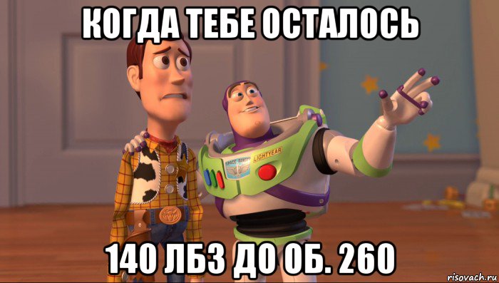 когда тебе осталось 140 лбз до об. 260, Мем Они повсюду (История игрушек)