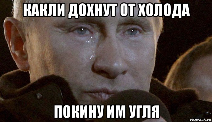 какли дохнут от холода покину им угля, Мем Плачущий Путин