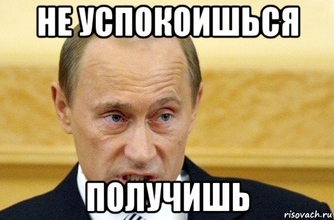 не успокоишься получишь, Мем путин