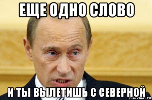 еще одно слово и ты вылетишь с северной, Мем путин