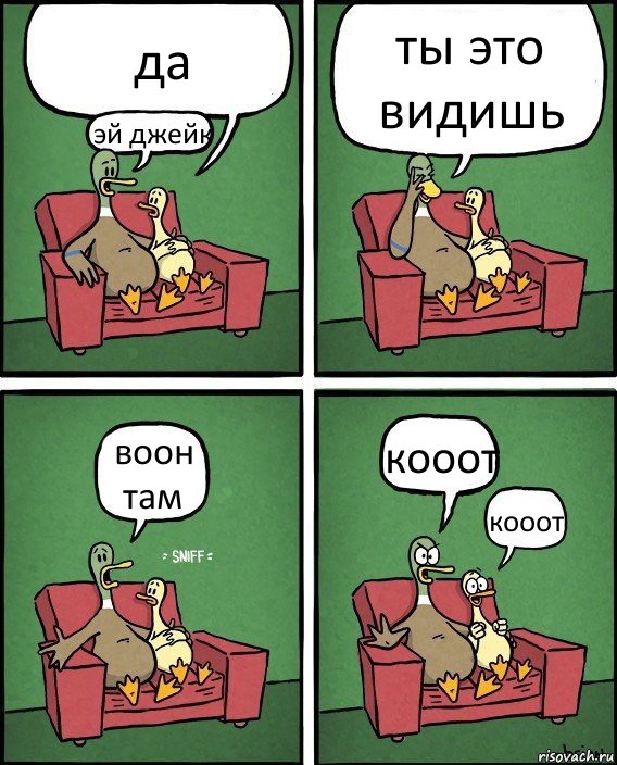 да эй джейк ты это видишь воон там кооот кооот, Комикс  Разговор уток