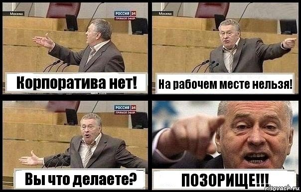 Корпоратива нет! На рабочем месте нельзя! Вы что делаете? ПОЗОРИЩЕ!!!, Комикс с Жириновским