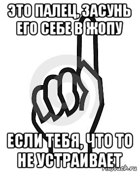 это палец, засунь его себе в жопу если тебя, что то не устраивает, Мем Сейчас этот пидор напишет хуйню