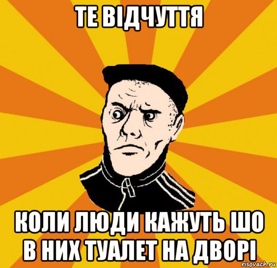 те відчуття коли люди кажуть шо в них туалет на дворі, Мем Типовий Титушка