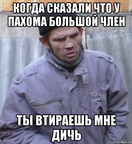 когда сказали что у пахома большой член ты втираешь мне дичь, Мем  Ты втираешь мне какую то дичь